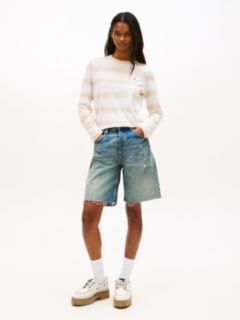 Flag Embroidery Jersey Long Sleeve T-Shirt — Beige 3