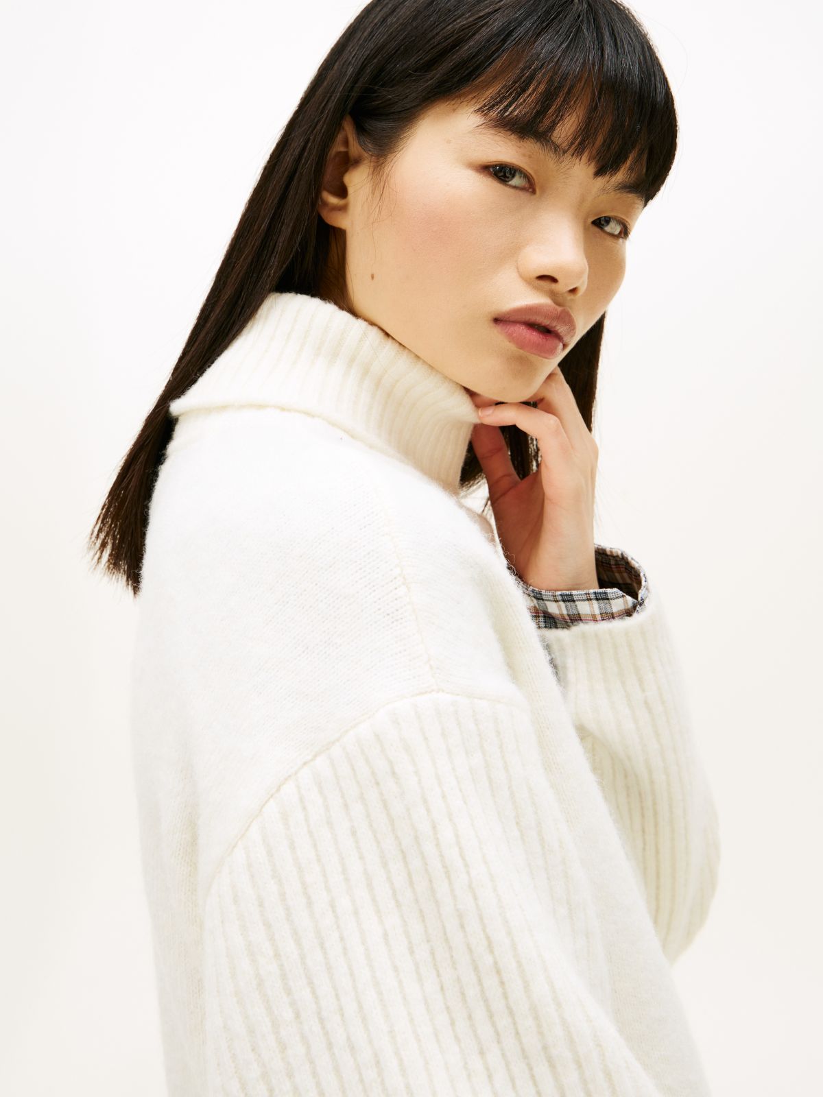 Tommy Flag Relaxed Mini Jumper Dress — White
