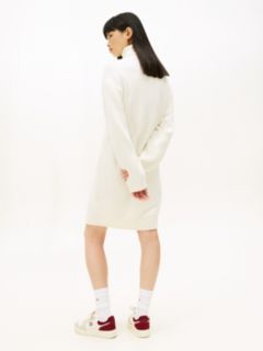 Tommy Flag Relaxed Mini Jumper Dress — White 4