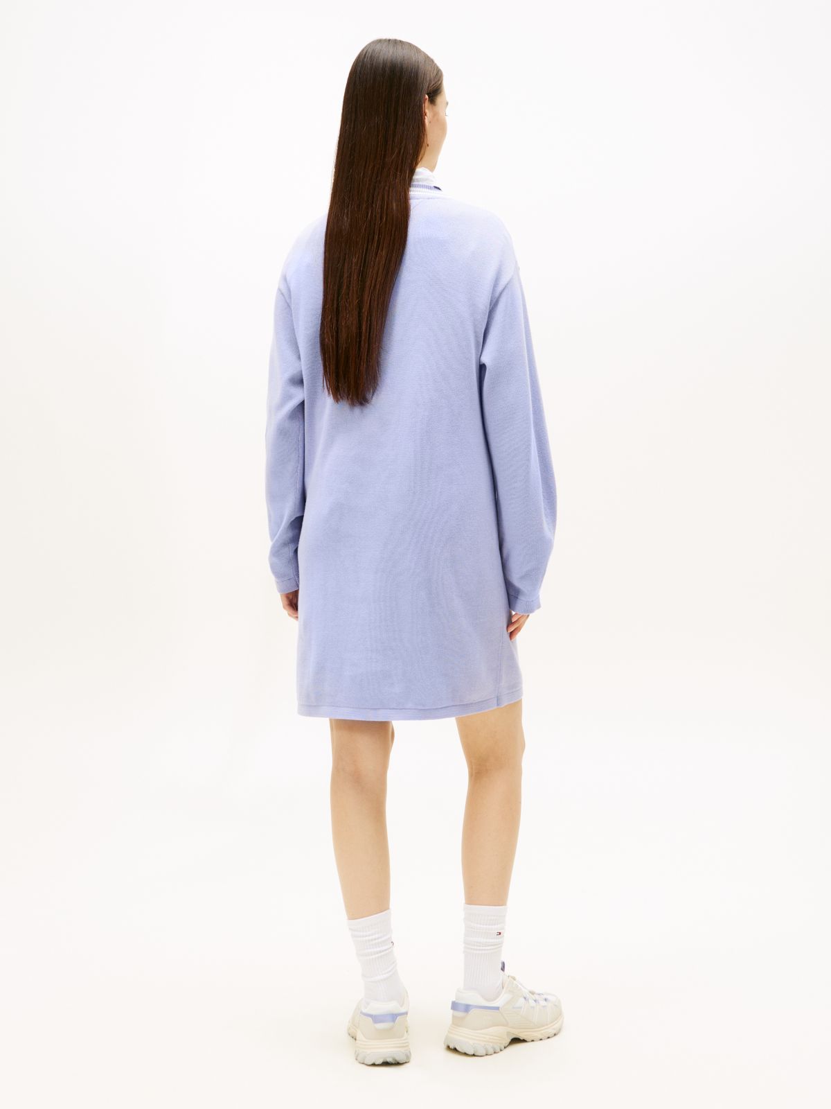 Tommy Badge Relaxed Mini Jumper Dress — Blue