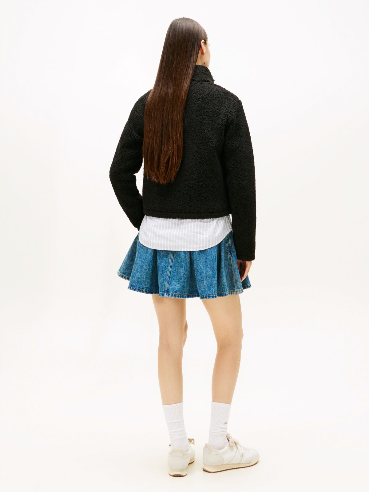Teddy Fleece Zip-Thru Jacket — Black