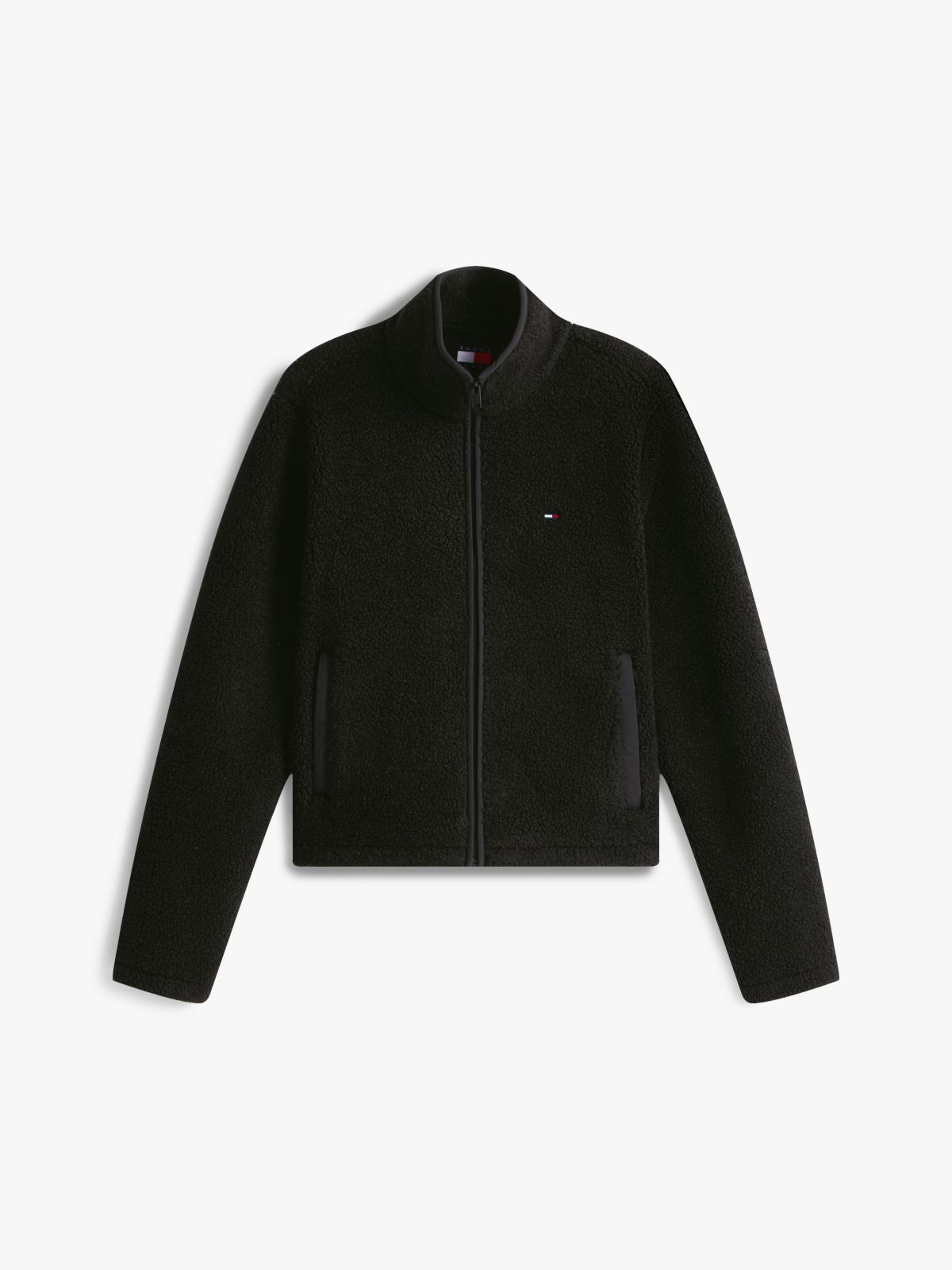 Teddy Fleece Zip-Thru Jacket — Black