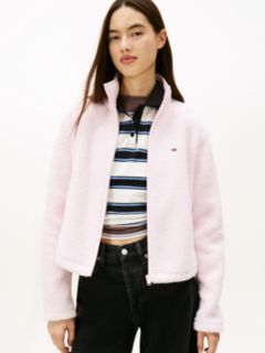 Teddy Fleece Zip-Thru Jacket — Pink 1