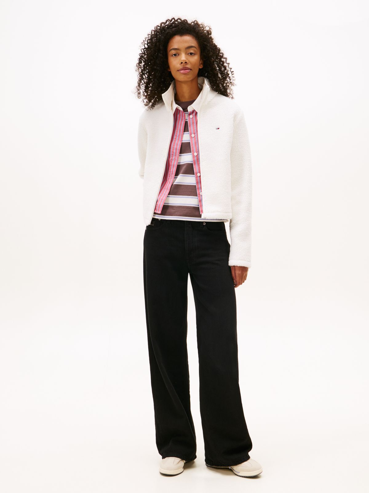 Teddy Fleece Zip-Thru Jacket — White