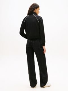 Tommy Badge Interlock Knit Track Jacket — Black 4