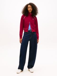 Tommy Badge Interlock Knit Track Jacket — Red 3