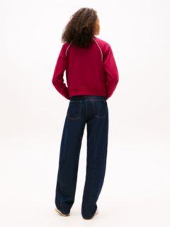 Tommy Badge Interlock Knit Track Jacket — Red 4