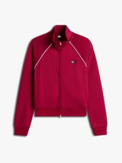 Tommy Badge Interlock Knit Track Jacket — Red 5