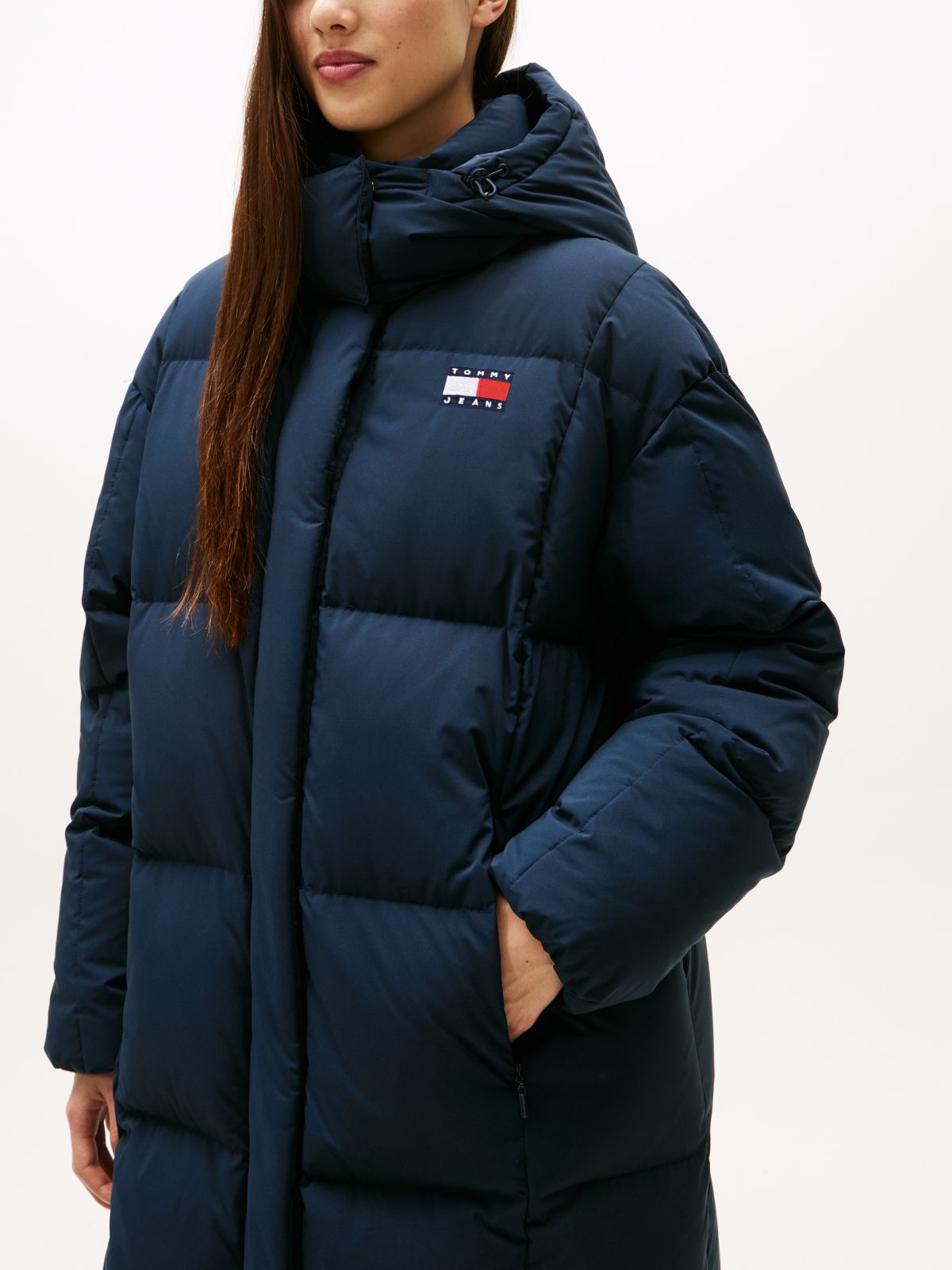 Water Repellent Longline Alaska Puffer Coat — Blue