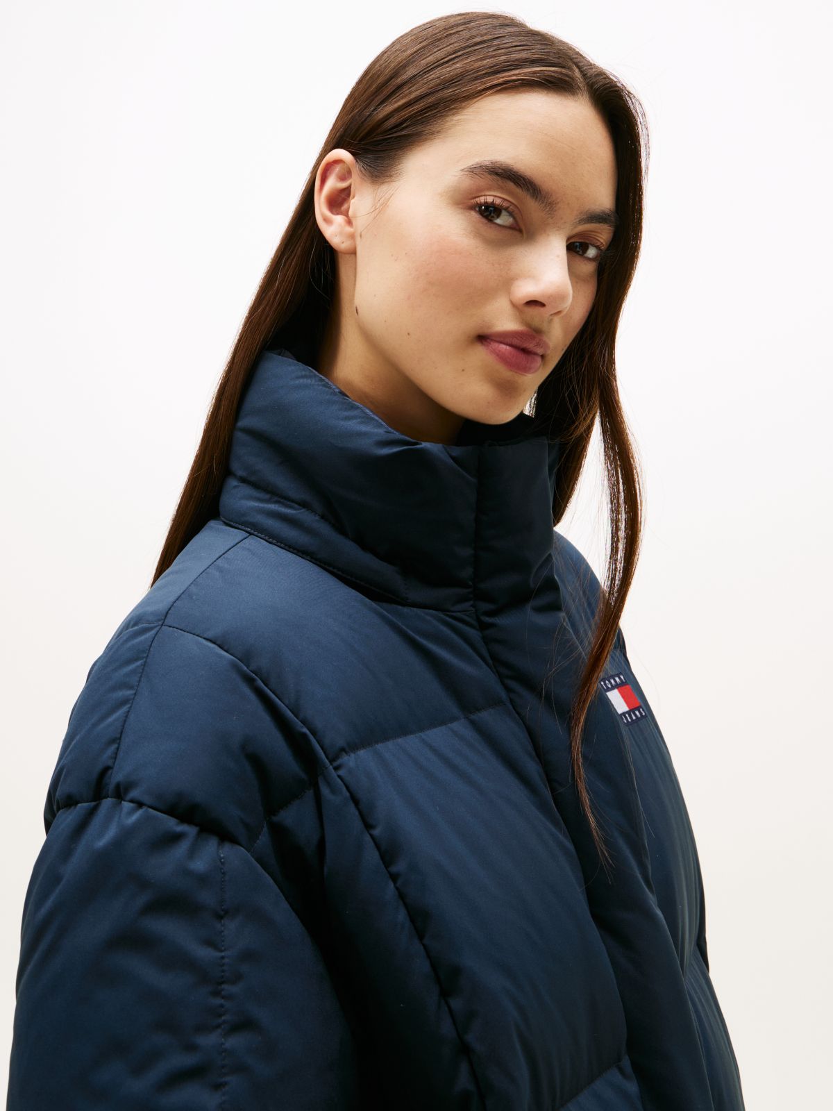 Water Repellent Longline Alaska Puffer Coat — Blue