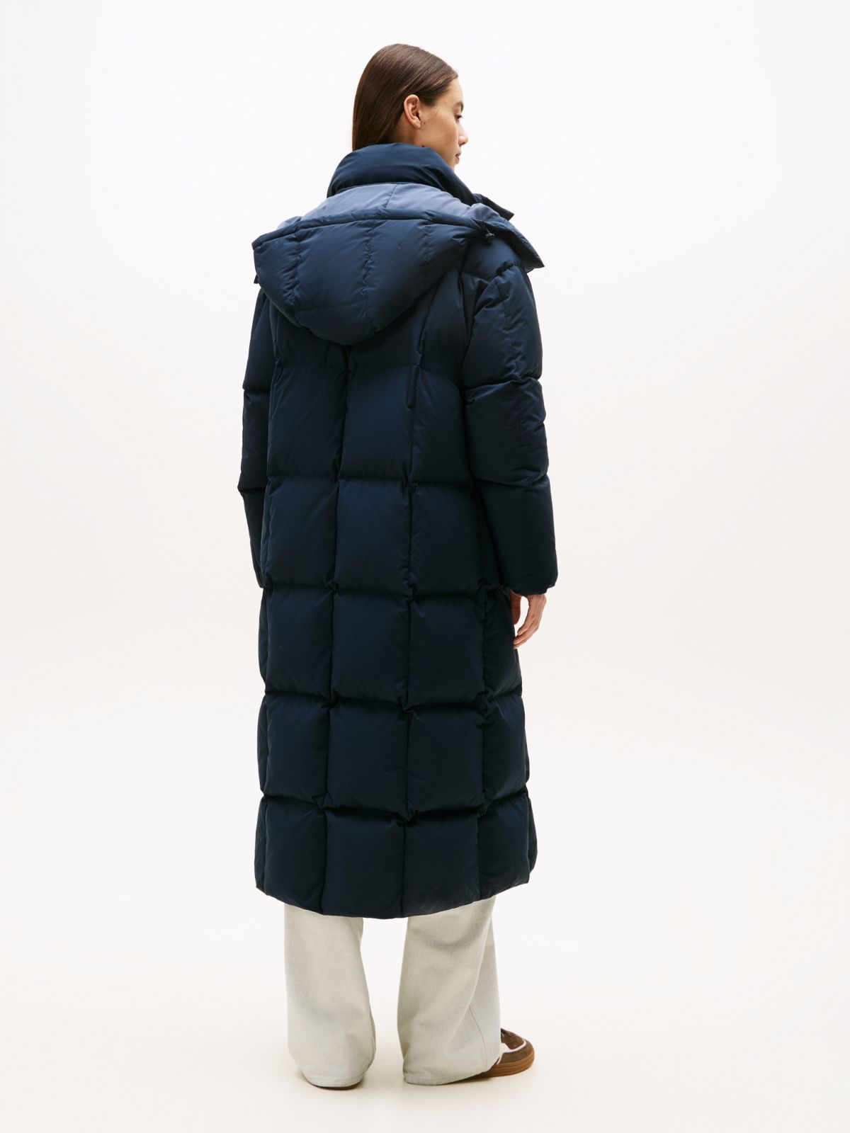 Water Repellent Longline Alaska Puffer Coat — Blue