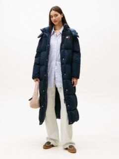 Water Repellent Longline Alaska Puffer Coat — Blue 1