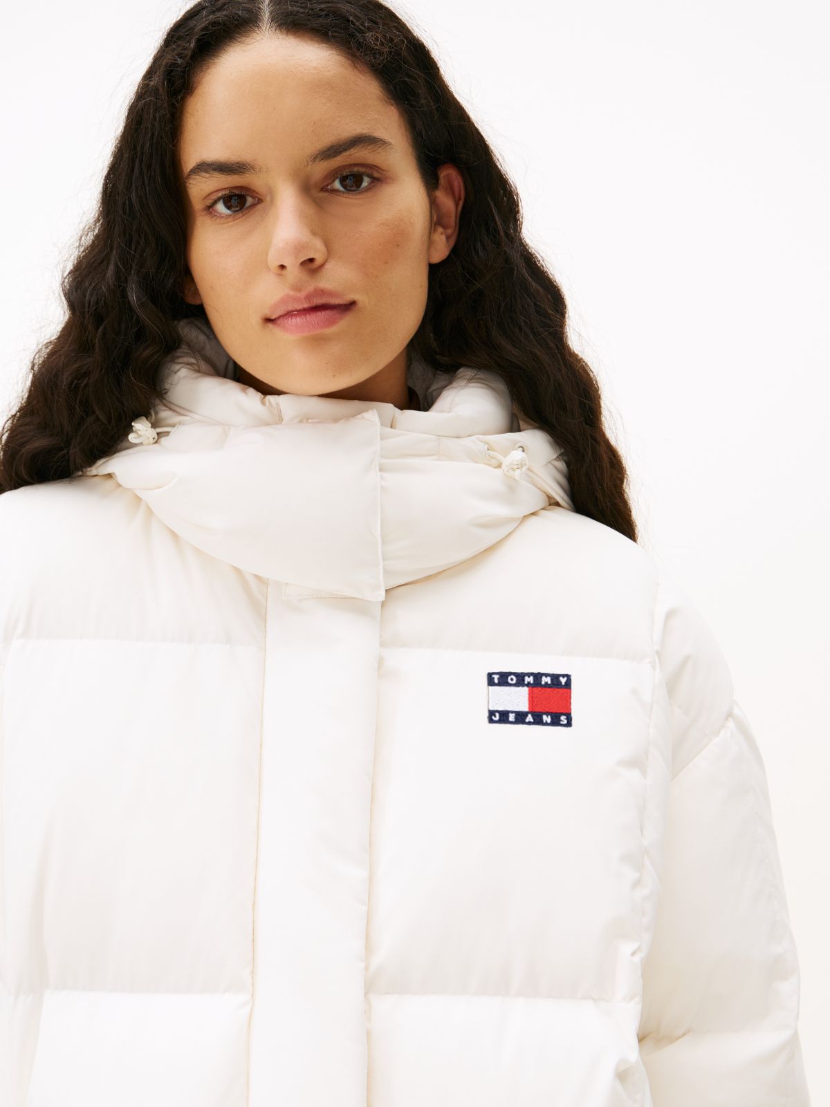 Water Repellent Longline Alaska Puffer Coat — White