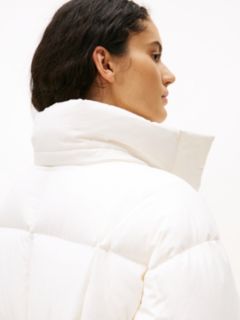 Water Repellent Longline Alaska Puffer Coat — White 3