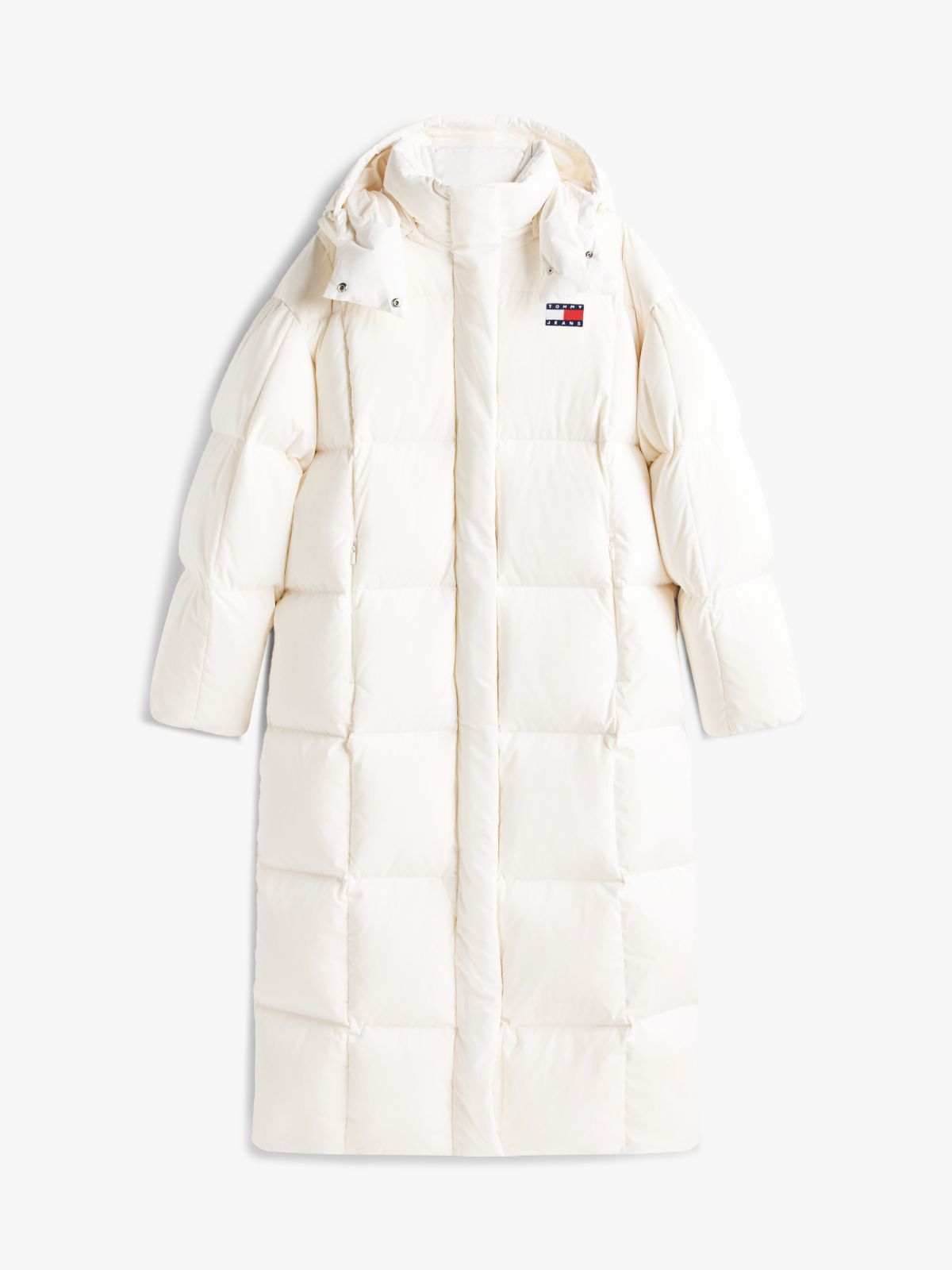 Water Repellent Longline Alaska Puffer Coat — White