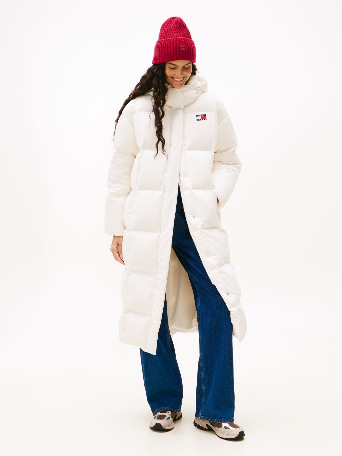 Water Repellent Longline Alaska Puffer Coat — White