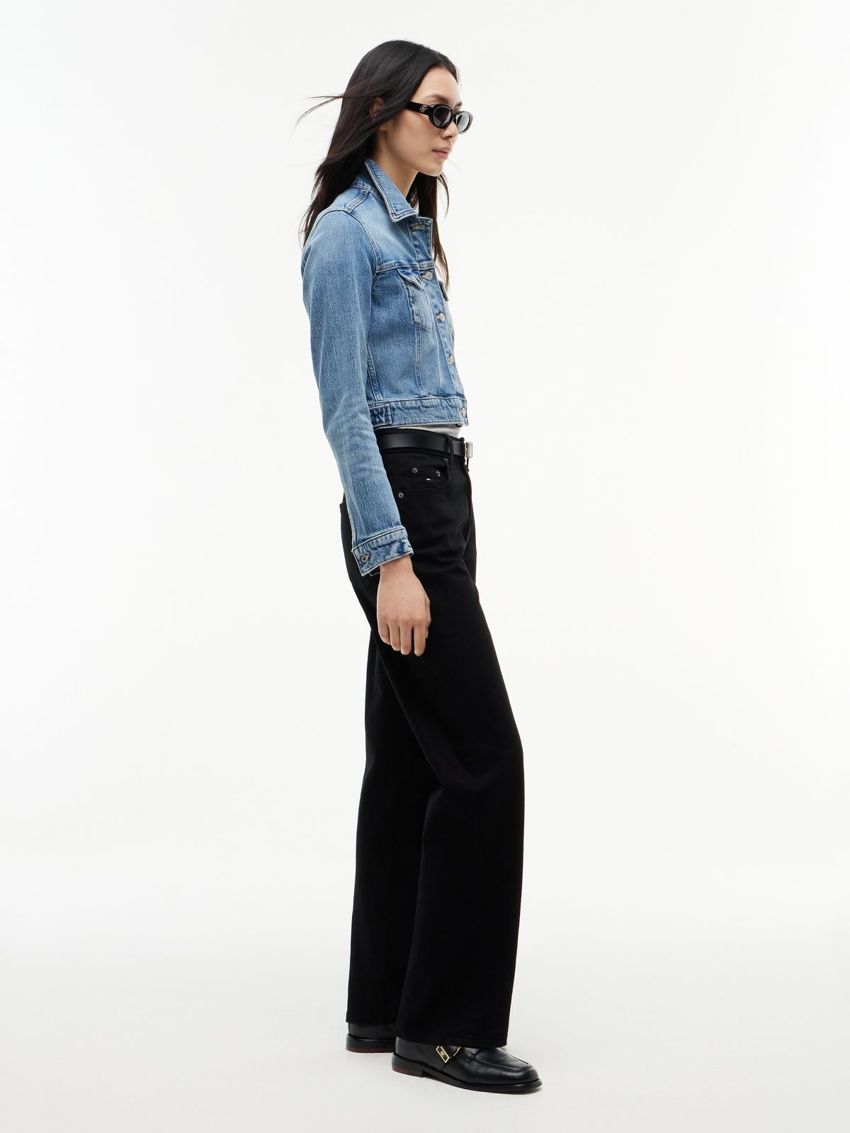 Kira Mid Rise Straight Black Jeans — Black