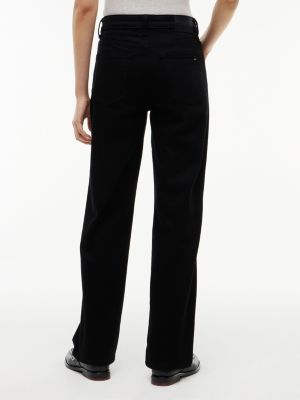 zwart kira zwarte medium rise straight jeans voor dames - tommy jeans