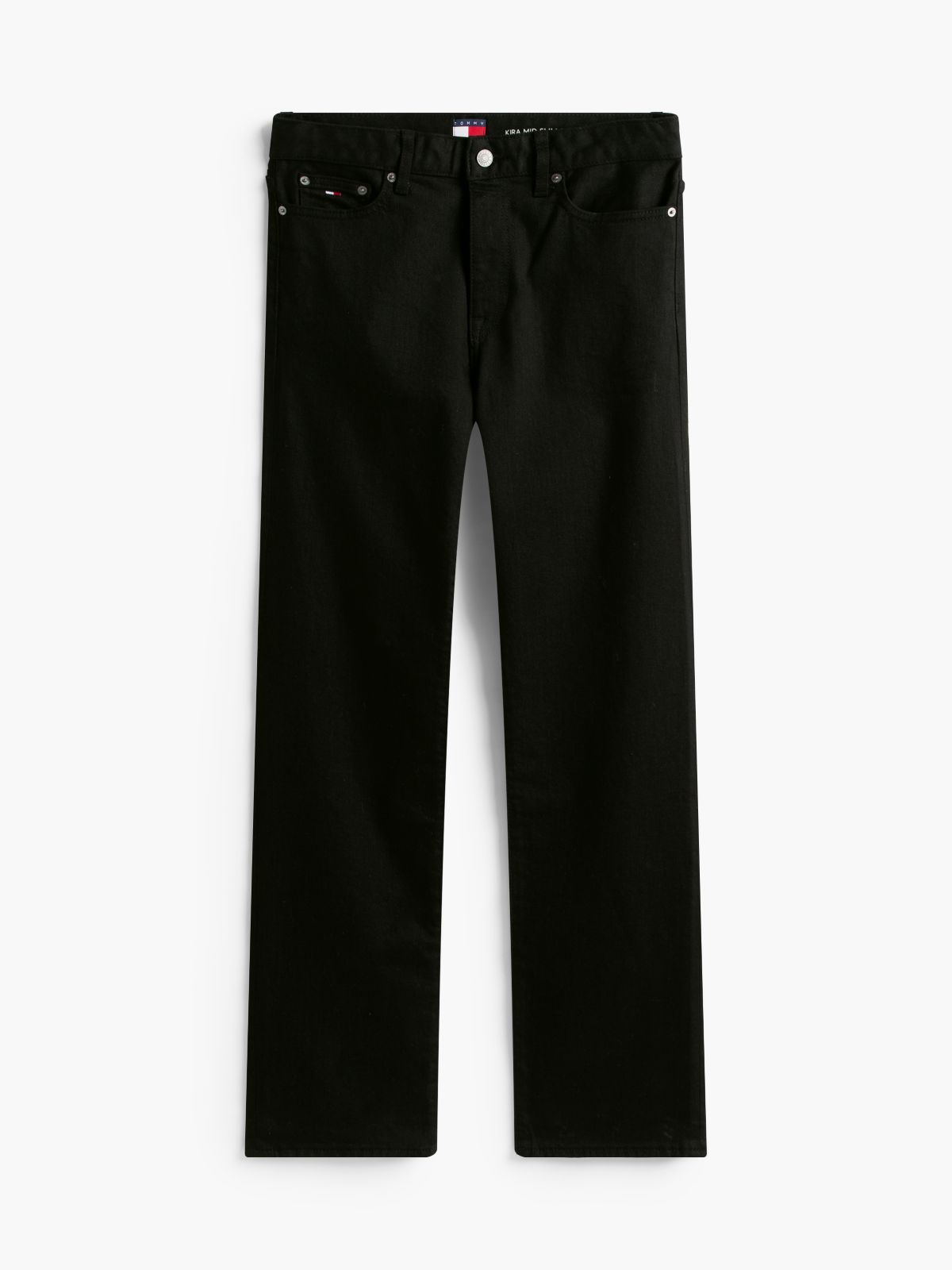 Kira Mid Rise Straight Black Jeans — Black