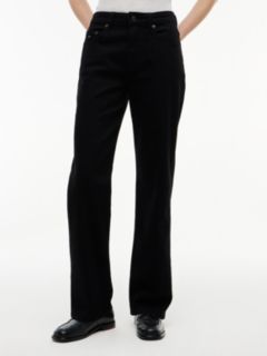 Kira Mid Rise Straight Black Jeans — Black 1