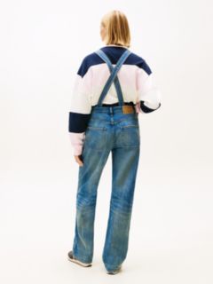 Mia Relaxed Faded Denim Dungarees — Blue 4
