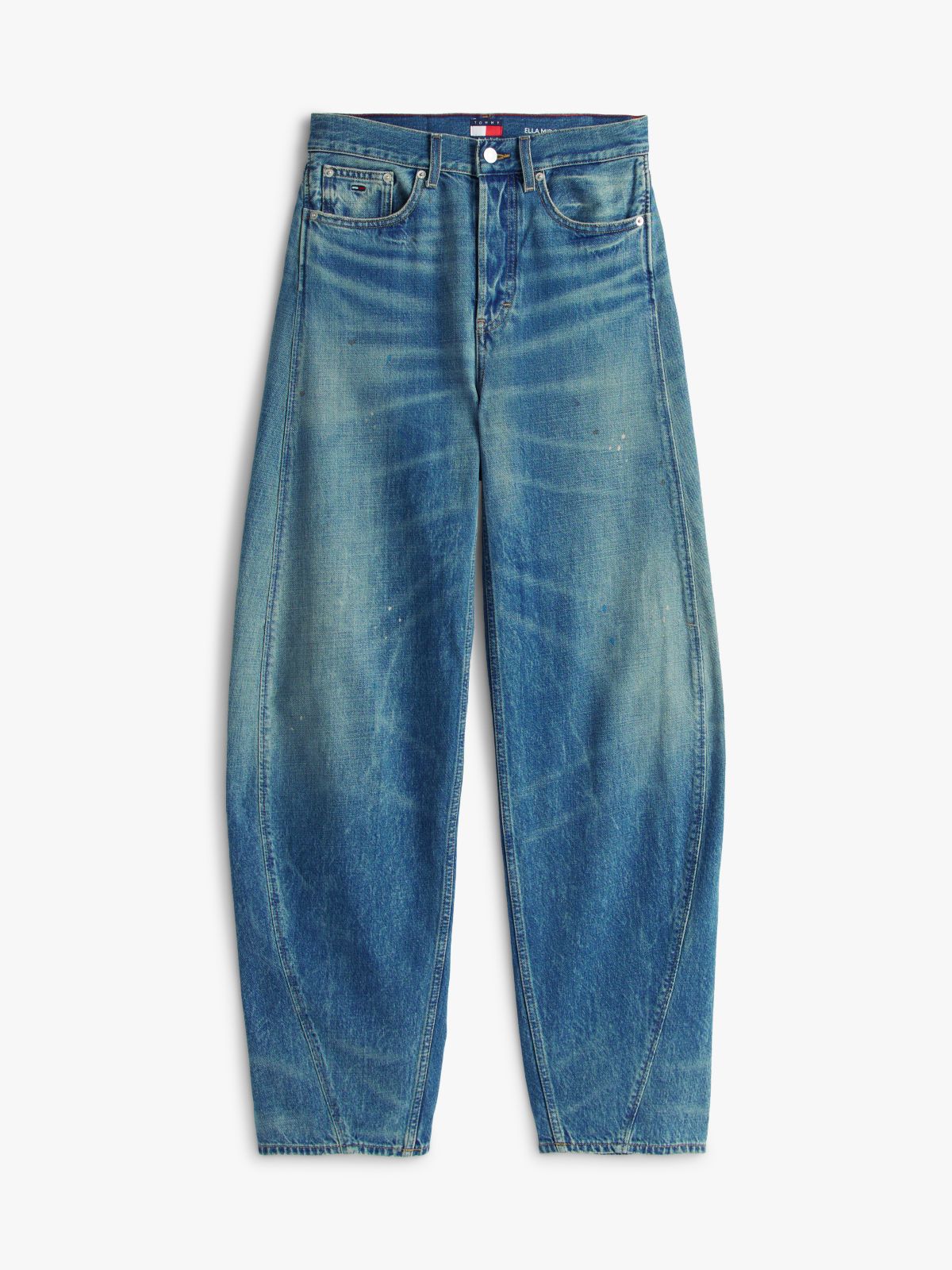 Ella High Rise Barrel Jeans — Blue