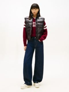 Flag Embroidery Shiny Puffer Gilet — Black 3