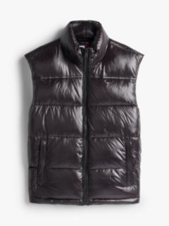 Flag Embroidery Shiny Puffer Gilet — Black 5