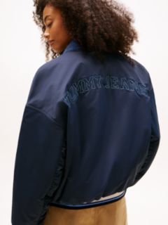 Back Logo Embroidery Bomber Jacket — Blue 2