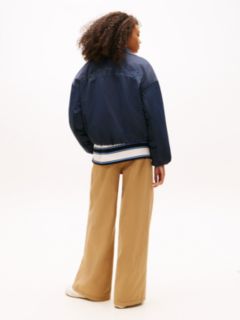 Back Logo Embroidery Bomber Jacket — Blue 5