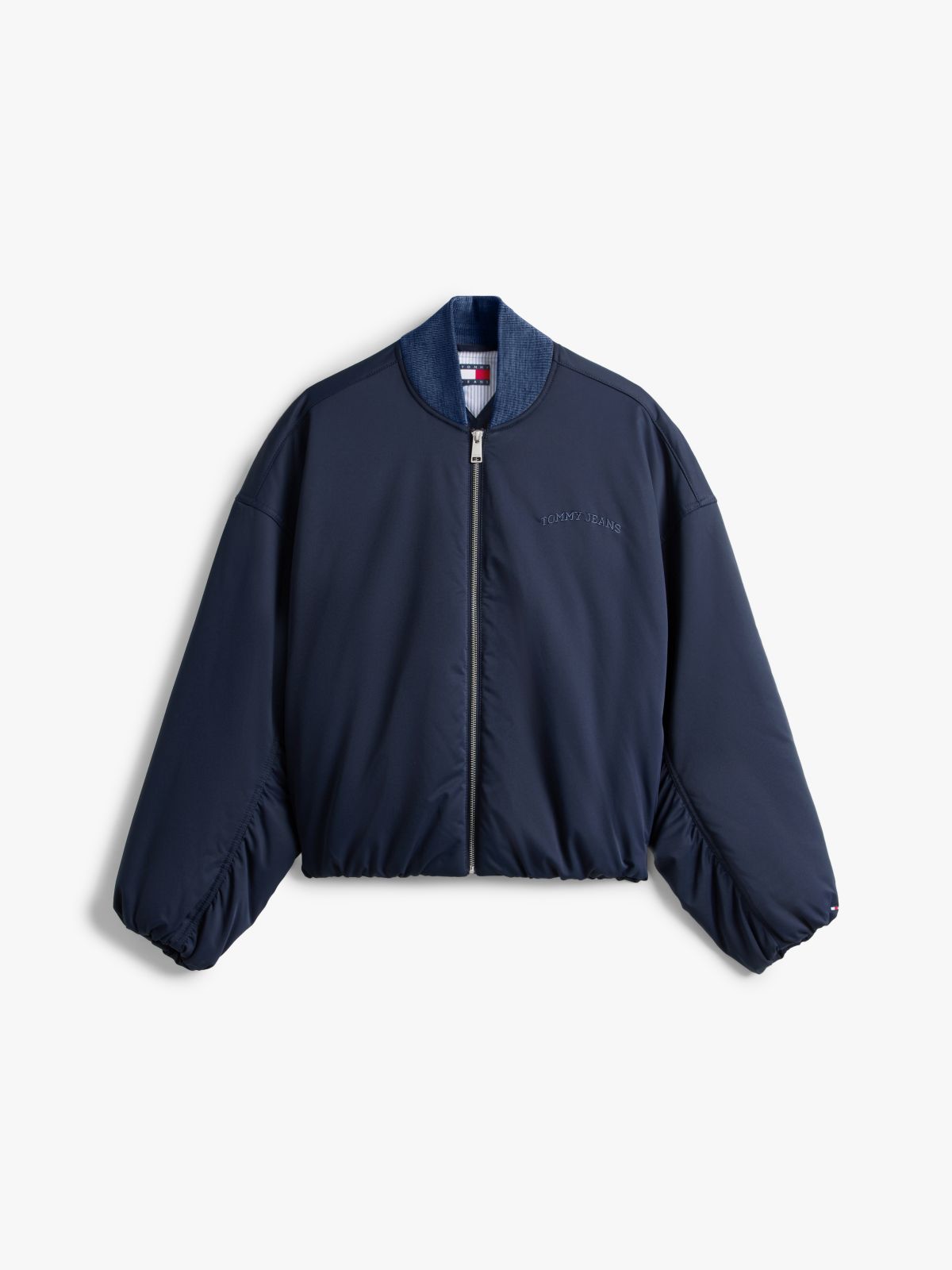 Back Logo Embroidery Bomber Jacket — Blue
