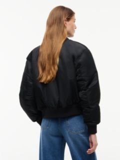 Shiny Twill Bomber Jacket — Black 5