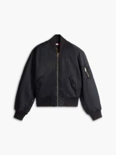 Shiny Twill Bomber Jacket — Black 7