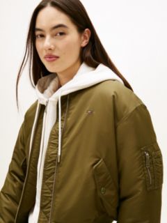 Shiny Twill Bomber Jacket — Green 2
