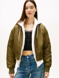 Shiny Twill Bomber Jacket — Green 1