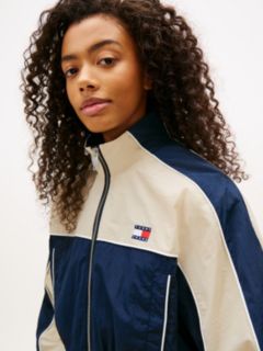 Tommy Badge Colour-Blocked Piping Crinkle Jacket — Blue 2