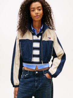 Tommy Badge Colour-Blocked Piping Crinkle Jacket — Blue 1