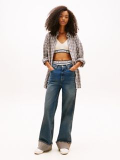 Relaxed Fit Tartan Check Seersucker Shirt — Beige 3