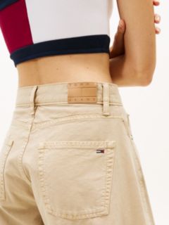 Mid Rise Wide Barrel Leg Trousers — Beige 3