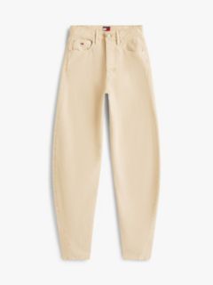 Mid Rise Wide Barrel Leg Trousers — Beige 5