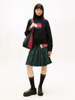 Tommy Flag Intarsia Relaxed Turtleneck Jumper — Black 3