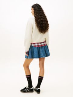 Tommy Flag Intarsia Relaxed Turtleneck Jumper — White 4