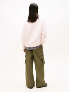 Tommy Badge Relaxed Mock Neck Jumper — Pink 4