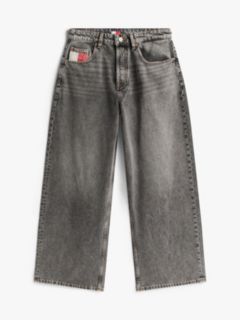 Mid Rise Loose Wide Leg Jeans — Grey 5