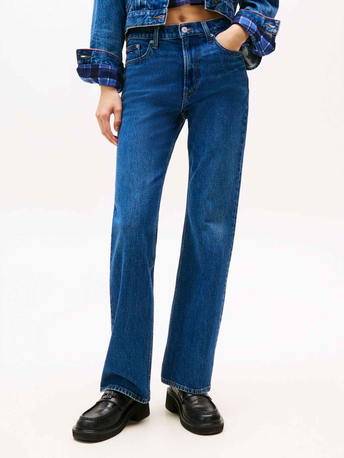 Mid Rise Bootcut Jeans — Blue
