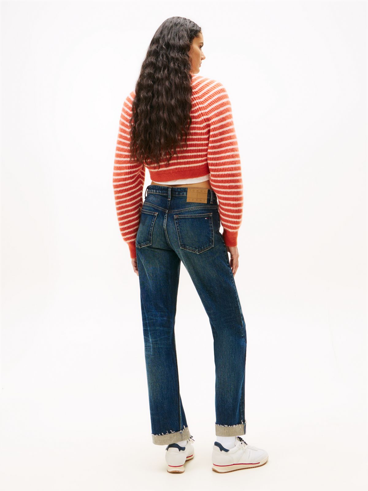 Mid Rise Slim Straight Jeans — Blue