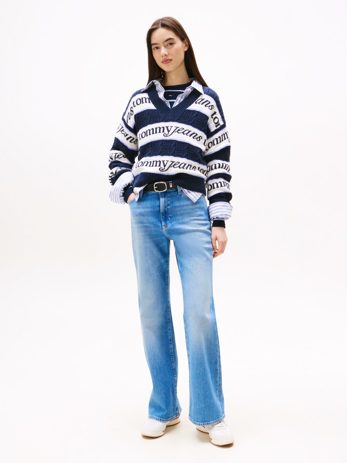 High Rise Flared Leg Jeans — Blue