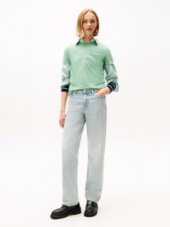 Mid Rise Slim Straight Leg Jeans — Blue 1