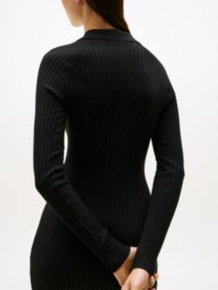 Tommy Badge Slim Mini Jumper Dress — Black 3