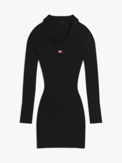 Tommy Badge Slim Mini Jumper Dress — Black 5